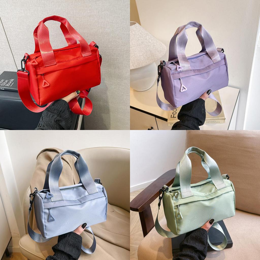 Urban Minimalist Nylon Tote Bag With Top Zipper And Inner Pouch For Womens Casual Outfits