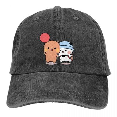 Pure Color Táta Klobouky Bear And Panda Balloon Dámská čepice Sluneční kšilt Baseballové čepice Milk and Mocha Bubu Dudu Peaked Cap
