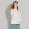 Shetu Women's Semi-High Collar Slim Fit Knit Tee