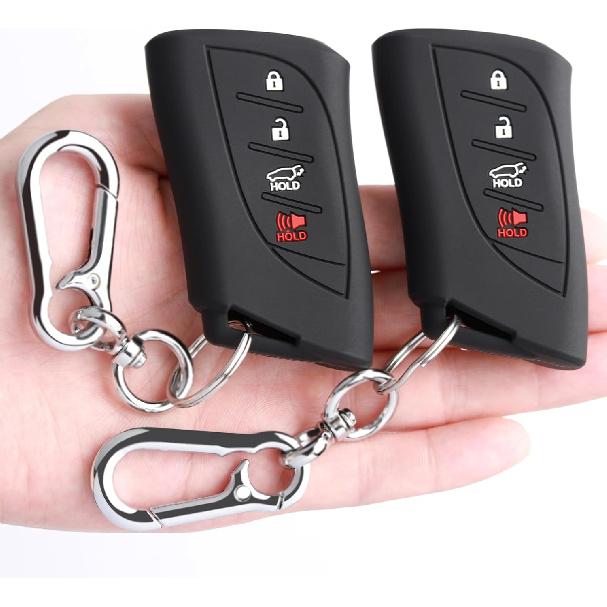 TANDRIVE Key Fob Cover For Lexus -2025 2026 RX NX TX ES GX RZ UX LX LS LC 2018-2026, 4 Button, Silicone, 2-Pack, Black