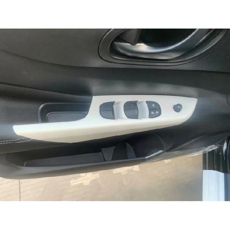 For Nissan Navara D23 Frontier NP300 2017- Carbon Fiber Style Door Window Armrest Cover Switch Panel Trim Molding Garnish