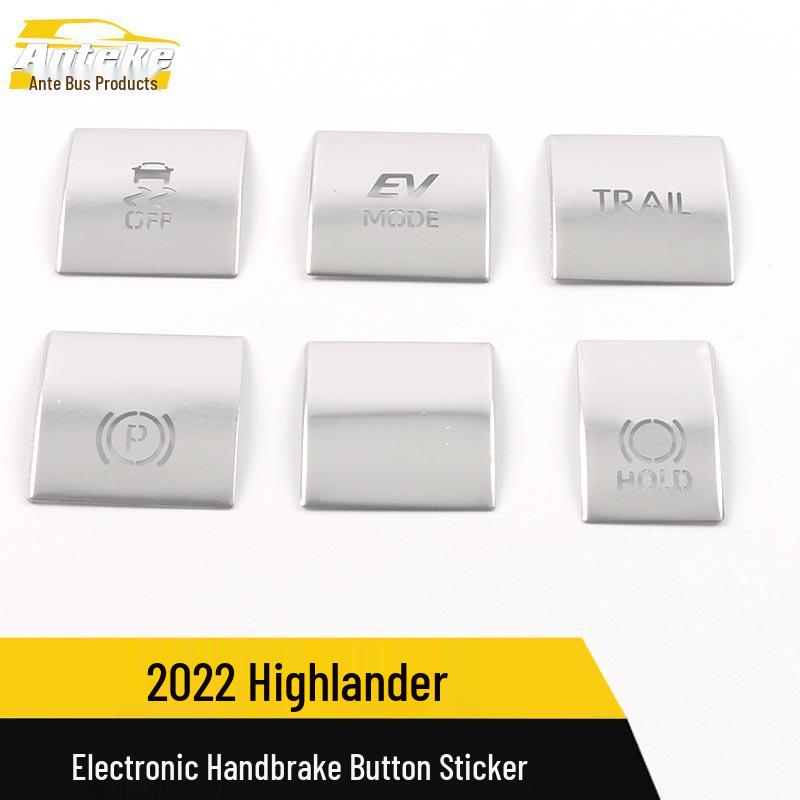 22 Highlander Electronic Handbrake Button Sticker for Console Gear Shift & Parking Brake Modification