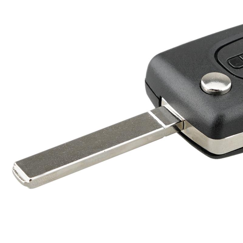 2 Buttons Flip Folding Key Case Black Remote Flip Folding Key Shell Cover Case for Peugeot 207 307