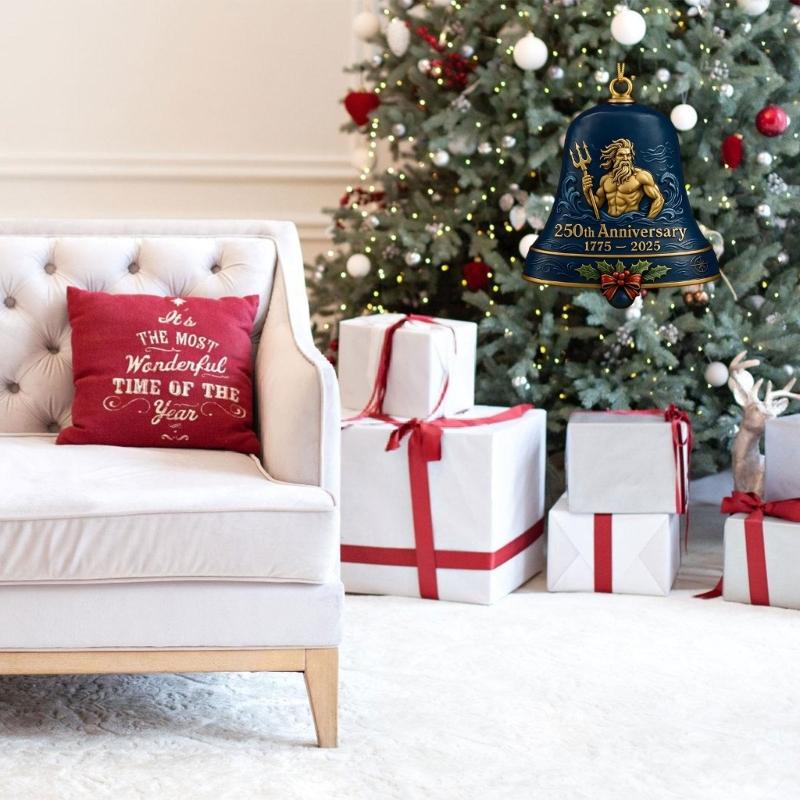 Vintage Christmas Tree Bell Ornament 250th Anniversary Bell Hanging Decoration For Holiday Tree Mantels Decorations