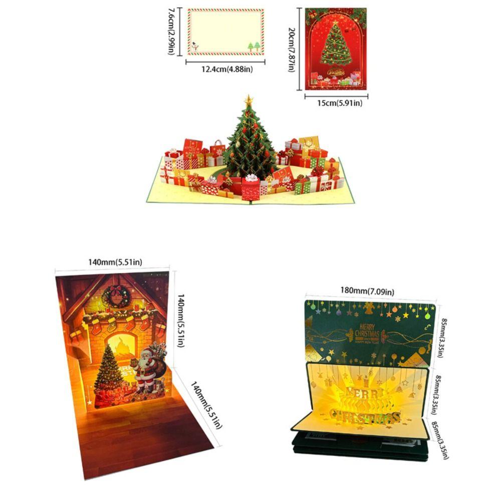 Colorful Christmas Greeting Card Creative Gift Music Christmas Card 3D Christmas Card  Holiday