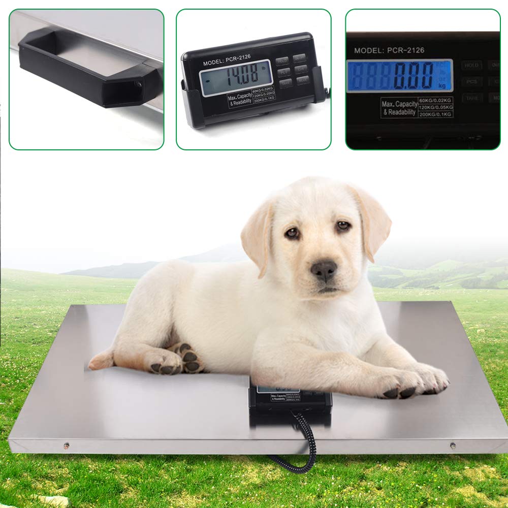 

440Lbs Digital Pet Scale Livestock Floor Animal Pet Vet Hog Dog Sheep Goat Scale Weighing Veterinary Scale with LCD Screen