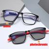 Unisex Photochromic Reading Glasses Ultra-light TR90 Sport Presbyopia Retro Sunglasses Diopter 0 To +4.0 Color Changing