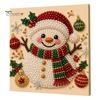 Artistic Faux Pearl Bead Mosaic Christmas Art Kit, 20x20cm Xmas Painting DIY Decorative Gemstone Wall Sparkling 3D Diamond Craft Kit for Adults,