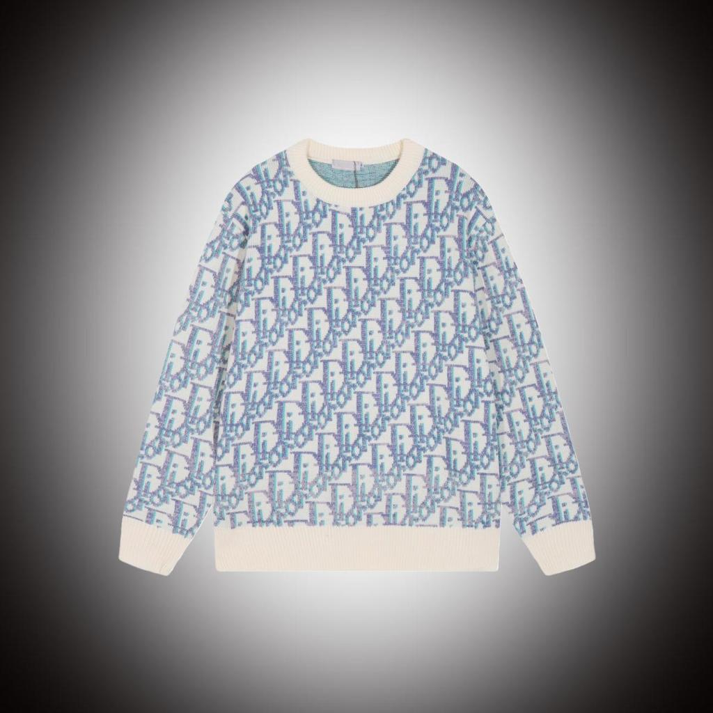 D Brand Unisex Jacquard Wollstrickpullover - Rundhalsausschnitt, Lockerer Schnitt für Herbst/Winter