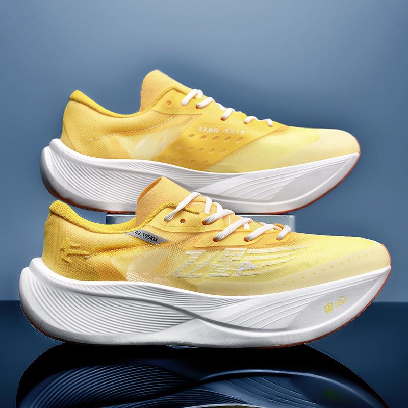 

2025 summer new men s shoes popcorn running shoes full palm carbon board cushioning casual breathable sports shoes tide 2025 44 жёлтый