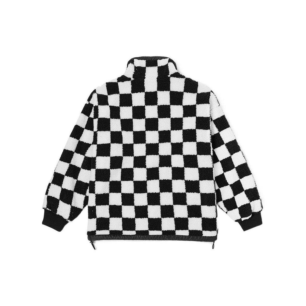 Vans Schachbrett Sherpa Fleece Jacke Schwarz Weiß Unisex VN00091BBSU