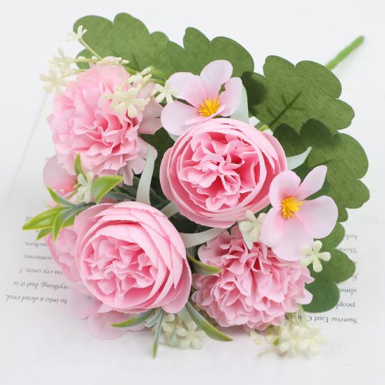 Simulated Ball Blossom Artificial Flowers Fake Chrysanthemum Rose Bouquet Florals Arrangements Realistic Faux Chrysanthemum Flowers for Home