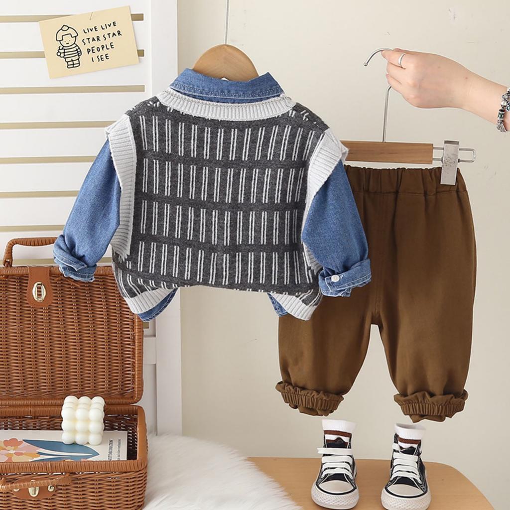Kids Casual Long-Sleeve Set, Comfortable Daily Wear Outfits