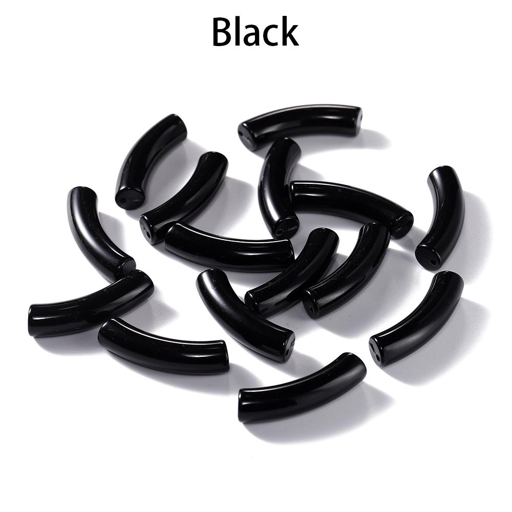 10pcs/lot 10*33mm Acrylic Beads Curved Tube Multicolor Loose Spacer Beads For Necklace Bracelets DIY Jewelry Making Accessories