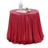Nordic Style Round Solid Color Sequin Tablecloth for Weddings and Hotel Banquets