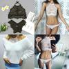 Fashion Sexy Womens Lingerie Lace Flowers Push Up Top Bra Pants Underwear Set