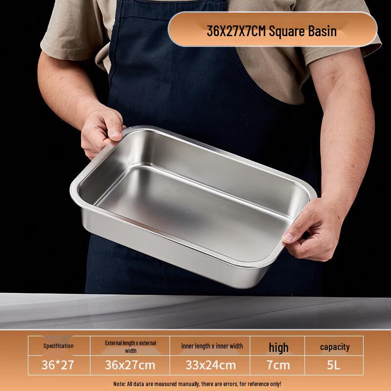 Commercial 304 Stainless Steel Rectangular Food Pan