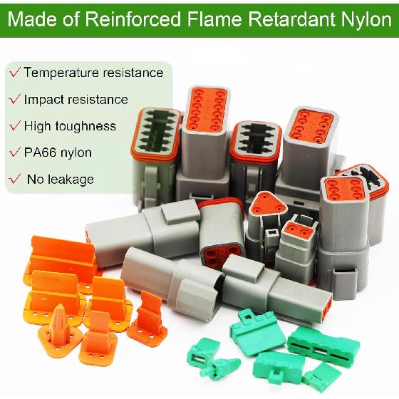 2-Pin Deutsch Stecker-Kit 10 Sätze, Graues DT Stecker-Kit, 2-Pin Wasserdichte Drahtverbinder für die Automobilindustrie, Elektrischer Steckverbinder-Kit mit 16# gestanzt