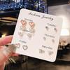 Stud Earrings Set For Women Statement Heart Star Snowflake Flower  Pearl One Week Minimalist Set Of Earrings Gift
