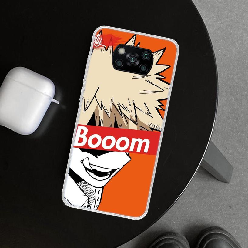 MHA Bakugou Katsuki Phone Case Cover for Xiaomi Poco X6 X5 X7 Pro F7 Ultra Redmi 15C 15 13C 13 12C 12 10C 10 10A 9C 9A 9T 9 Coqu