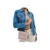 Coach Hutton 21 Metall-Hardware Kette Umhängetasche Leder und Stoff Crossbody Klein Damen Umhängetasche Weiß Lila CBS75-IMPIN