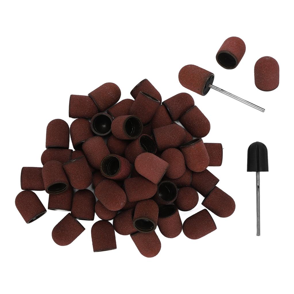 Professional Nail Polish Tool Kit 50pcs 180# Grit Nail Sanding Cap 2pcs Sanding Shaft