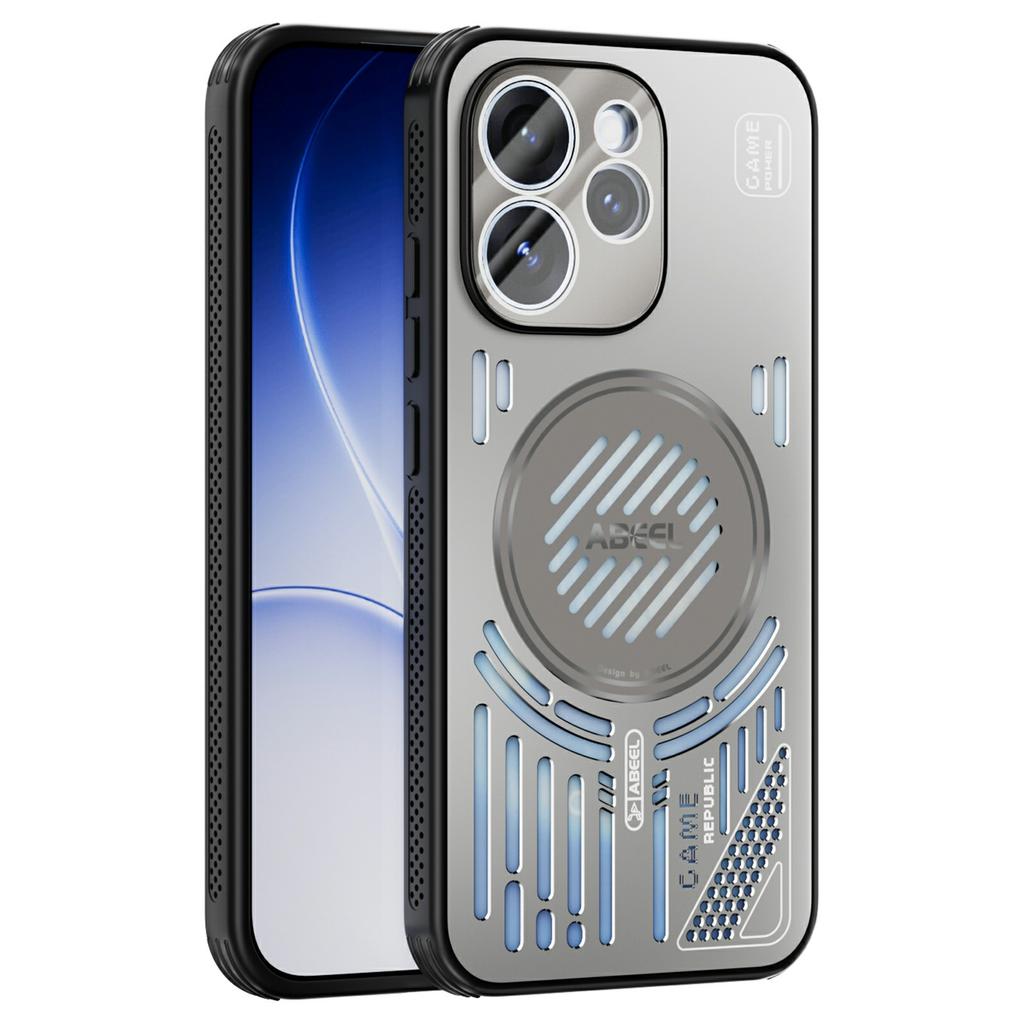 ABEEL For Oppo Reno15 Pro 5G (Global)/Reno15 5G (China) Magnetic Case Aluminium Alloy + PC + TPU Hollow Heat Dissipation Phone Cover
