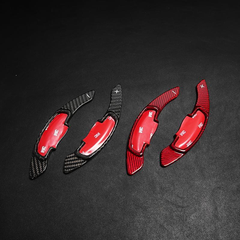 Real Carbon Fiber Car Interior Steering Wheel Shift Paddle Shifter Extension Cover Trim For Honda 10th Civic 2016 2017 2018-