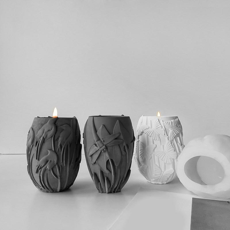 Versatile Silicone Planter and Candle Holder Molds Flexible Silicone Brush Container Mold Personalized Candle Cup Mold