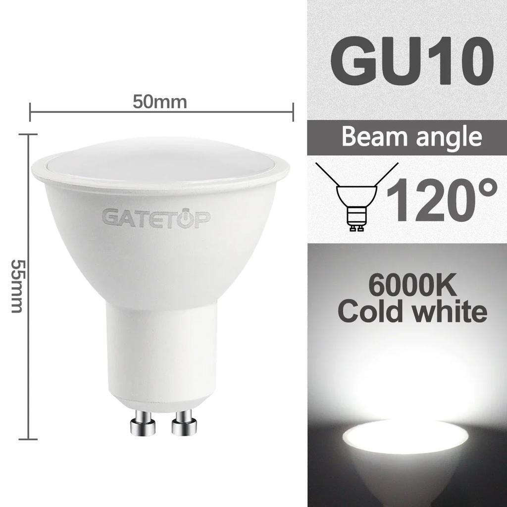 5pcs LED GU10 Spot Light 5W 6W 7W 8W 9W Bulb No Fliker GU10 AC220V 120V Replace 40W Halogen Lamp for Home Lighting Derection
