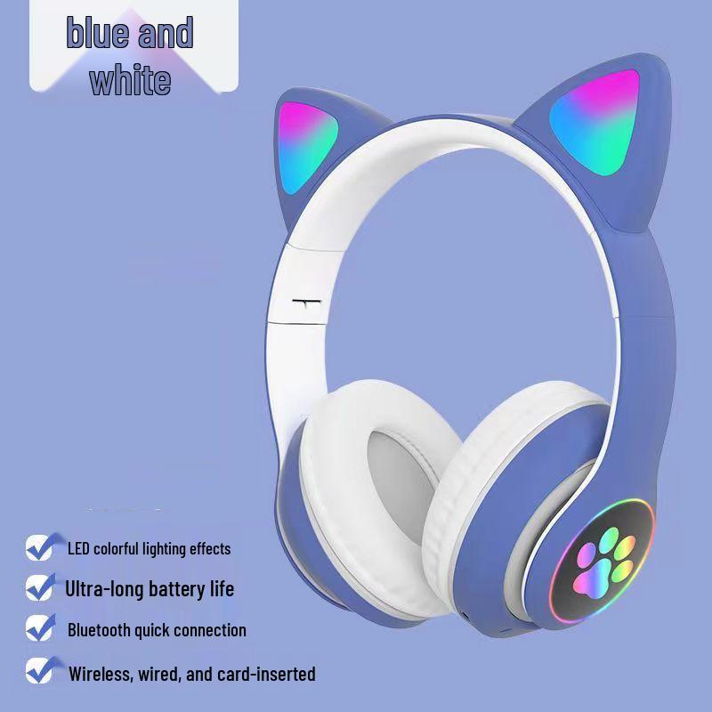 STN28 Luminous Cat Ear Bluetooth Headband Headphones