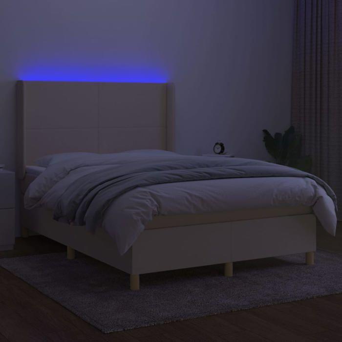 VidaXL Sommier à Lattes de Lit avec Matelas et LED, Lit Rembourré, Lit Double, Lit Adulte de Chambre à Coucher Intérieur, 3138722