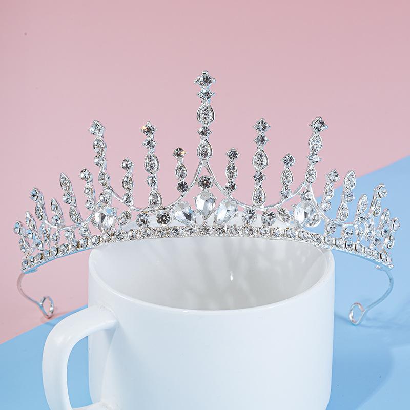 Children's Crown Tiara Girls New Crown Crystal Hair Hoop Model Catwalk Hair Accessories Princess Hairpin