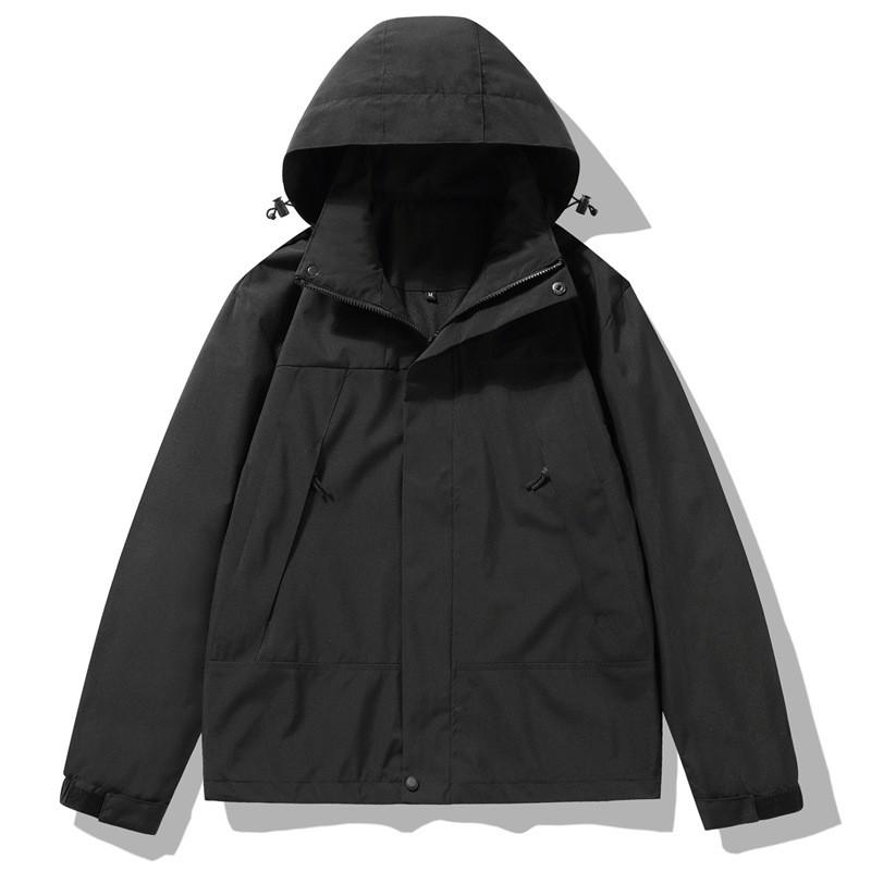 Men Women Waterproof Windproof Hiking Jacket With Detachable Hood Lightweight Outdoor Shell Fall Trekking Camping
