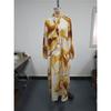 New Boho Floral Print Long Dress Loose Fit Long Sleeve V-Neck Plus Size For Women