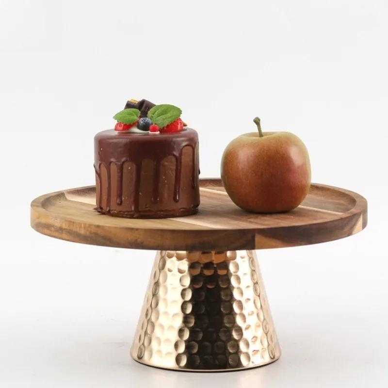 Creative Wooden Fruit Plates Decorative Tray Cake Stand Sweet Plate Treat Dish Desserts Table Accessories Kitchen Utensils Bar T