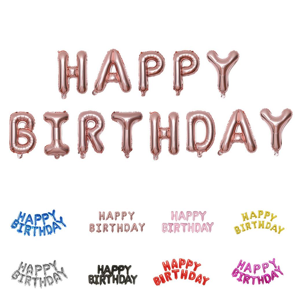 13 teile/satz 16 Zoll Alles Gute Zum Geburtstag Aluminium Ballon Geburtstag Party Buchstaben Ballon Dekorationen