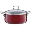 Set of Riess Enamel New Rosso Extrastark Pots, 5 Pieces (0584-008)