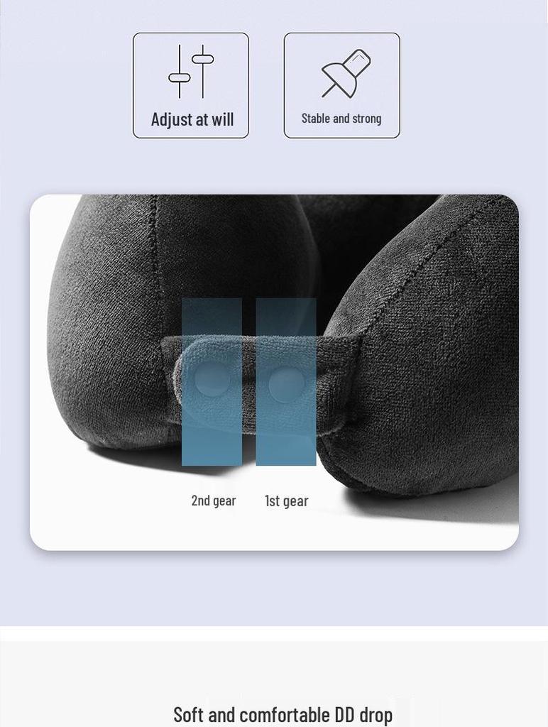 Cuscino Cervicale Ricamato a Forma di U Color Cammello - Ideale per Casa, Ufficio, Viaggio, con Imbottitura in Cotone PP e Logo Personalizzato