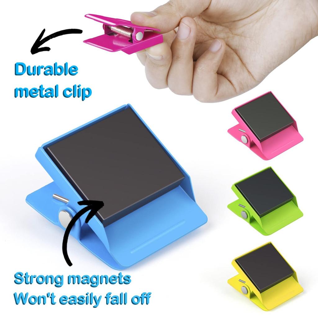 Kylskåpsmagnetiska klämmor Kraftiga kylskåpsmagneter Klämmor Whiteboard Flerfärgade metallmagnetiska klämmor