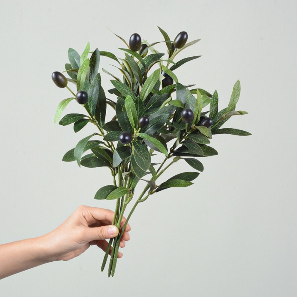 Elegant Artificial Olive Leaf With Olive Fruit Fake Plants Artificial Olive Branch  Living Room