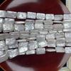 1 Strand White Square Natural Shell Beads 12x12mm Textured Square Pearl Beads 38cm for DIY Necklace Bracelet Jewelry Making