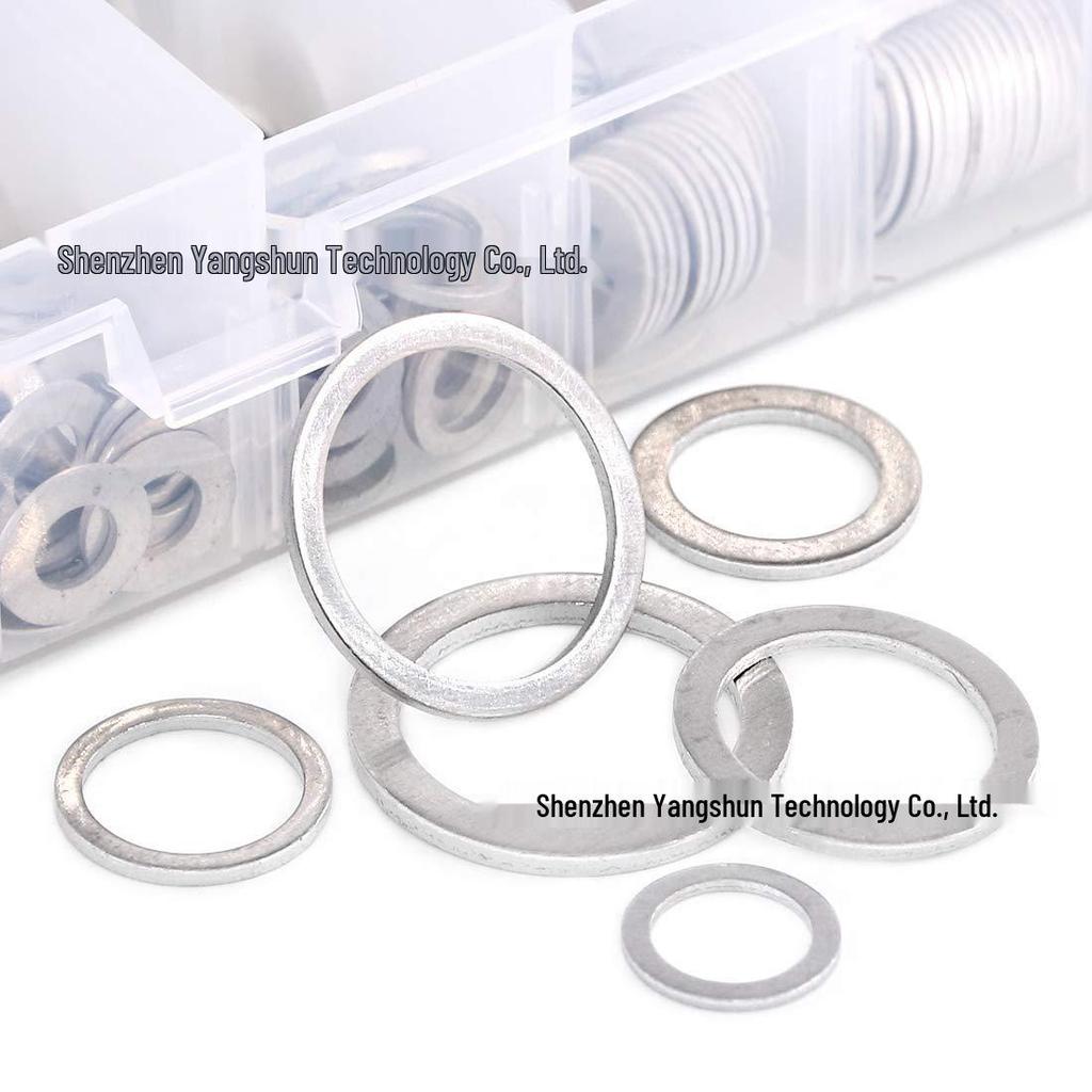 450-Piece Aluminum Gasket & Sealing Ring Set: High-Temp Resistant, Spring Washer, M6-M24.