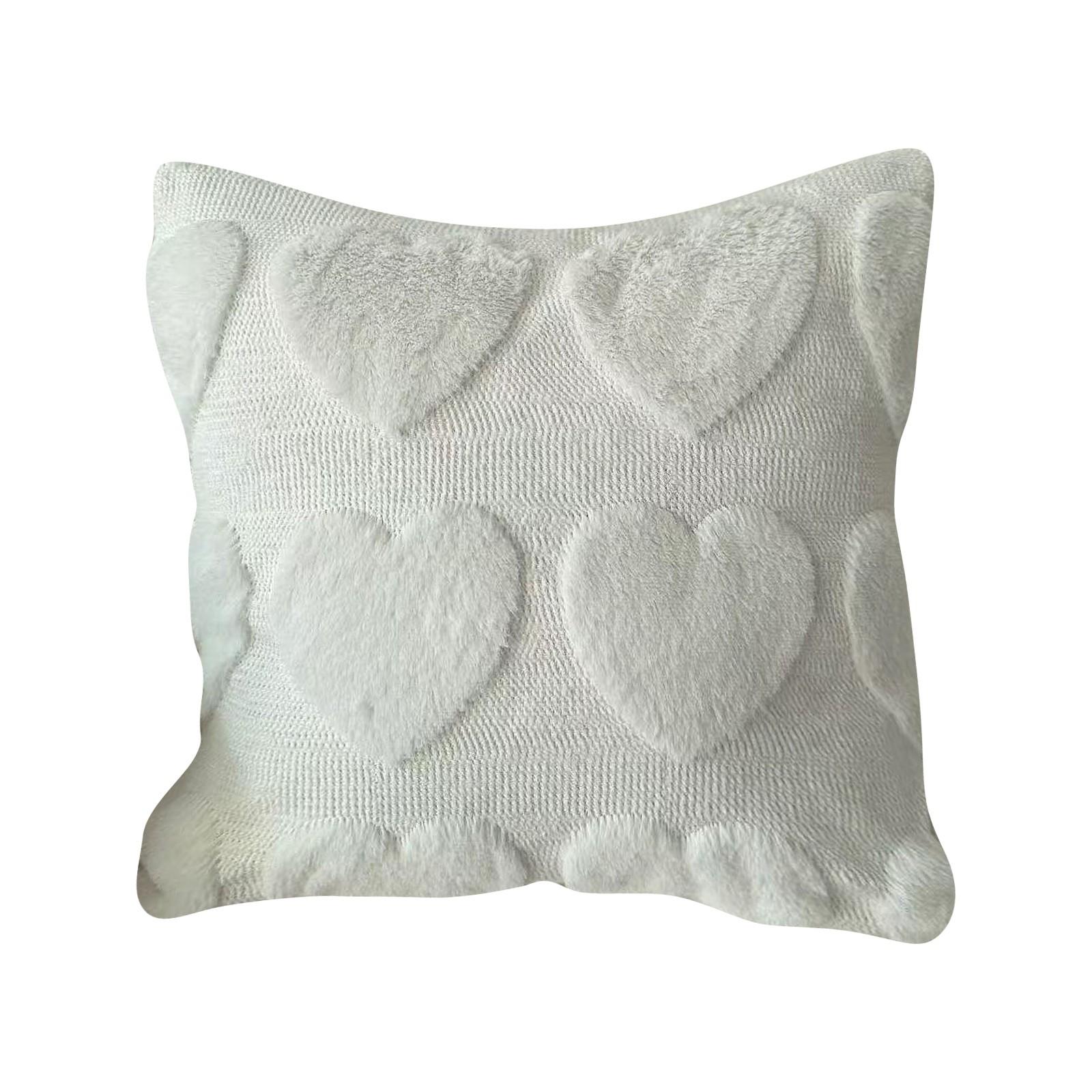 

Чехол на подушку ко Дню святого Валентина, односторонняя стеганая шерстяная подушка с изображением любви, плюшевая подушка для дивана и кровати One Size белый