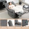 Recliner with Massage Function, Reclining Function, Swivel Massage Chair, 4 Side Pockets and Remote Control, Dark Gray