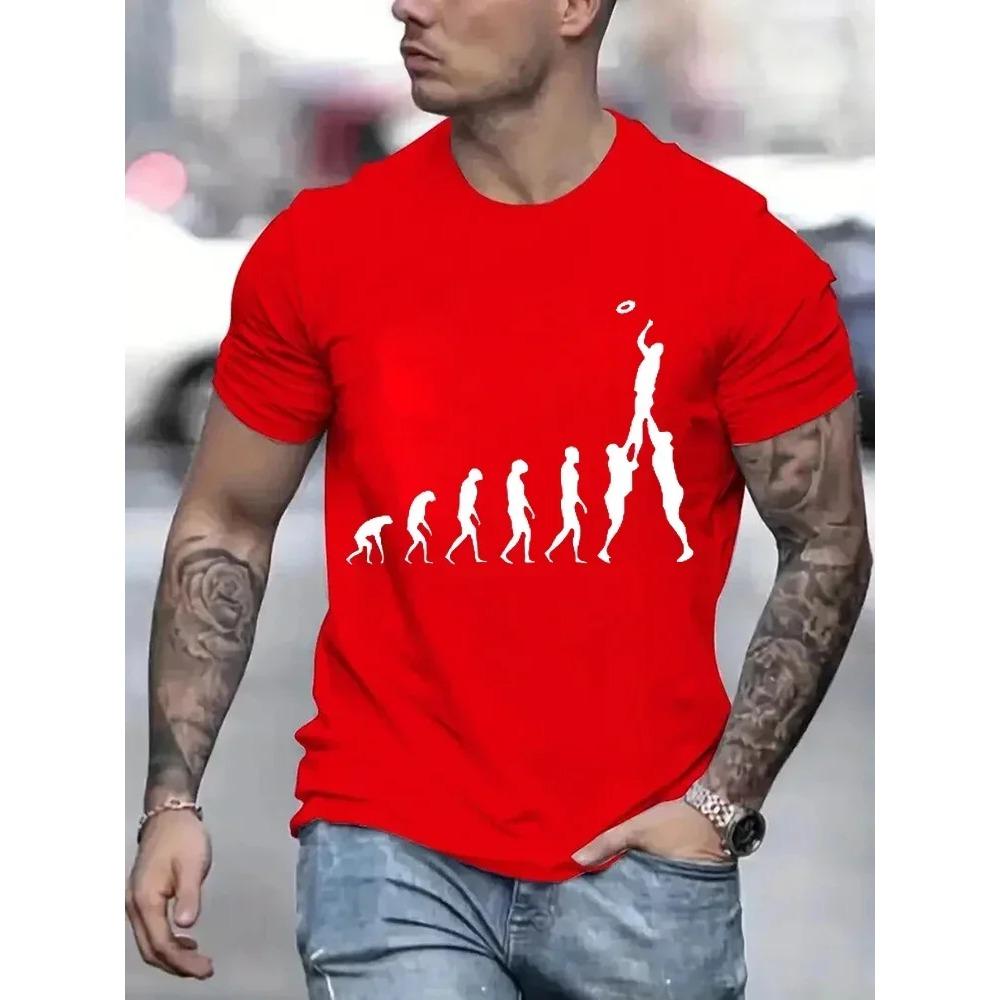 Rugby Evolution Novelty Funny T-Shirt Male Black Top Tee Hipster Oversized T Shirt Men Sweatshirt Tees  Fashion Harajuku T-shirt