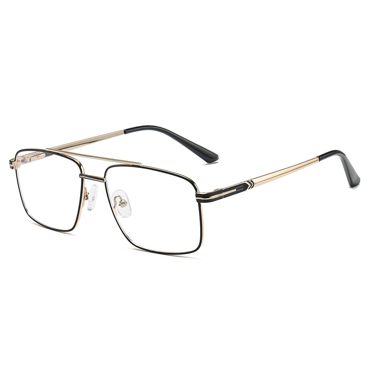 

Классическая мужская квадратная оправа для очков с двойным лучом 2024 года в металлической оправе