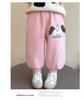 Girls' Cartoon Fleece Sweatpants - Thick, Warm, and Stylish for Autumn/Winter 2025