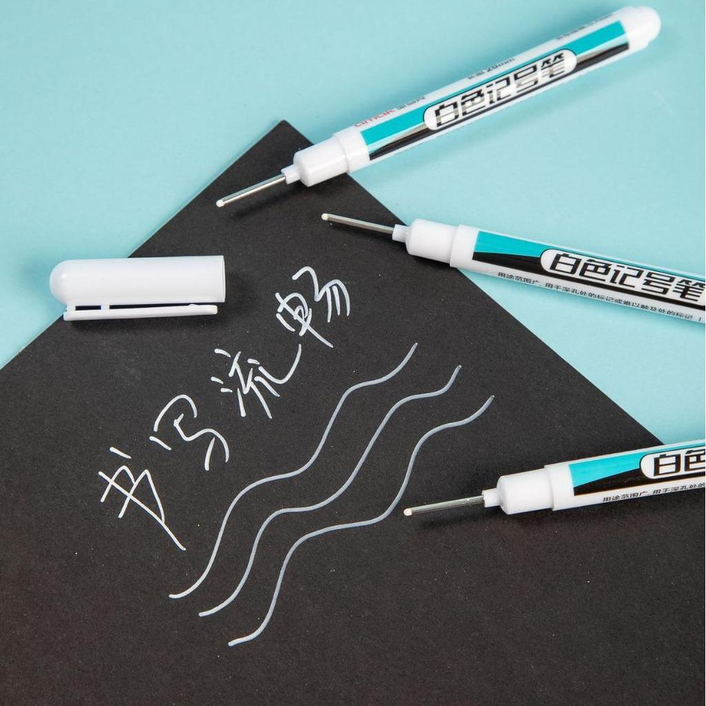 White Long-Head Quick-Drying Waterproof Oil-Based Marker Pen for Construction and Carpentry