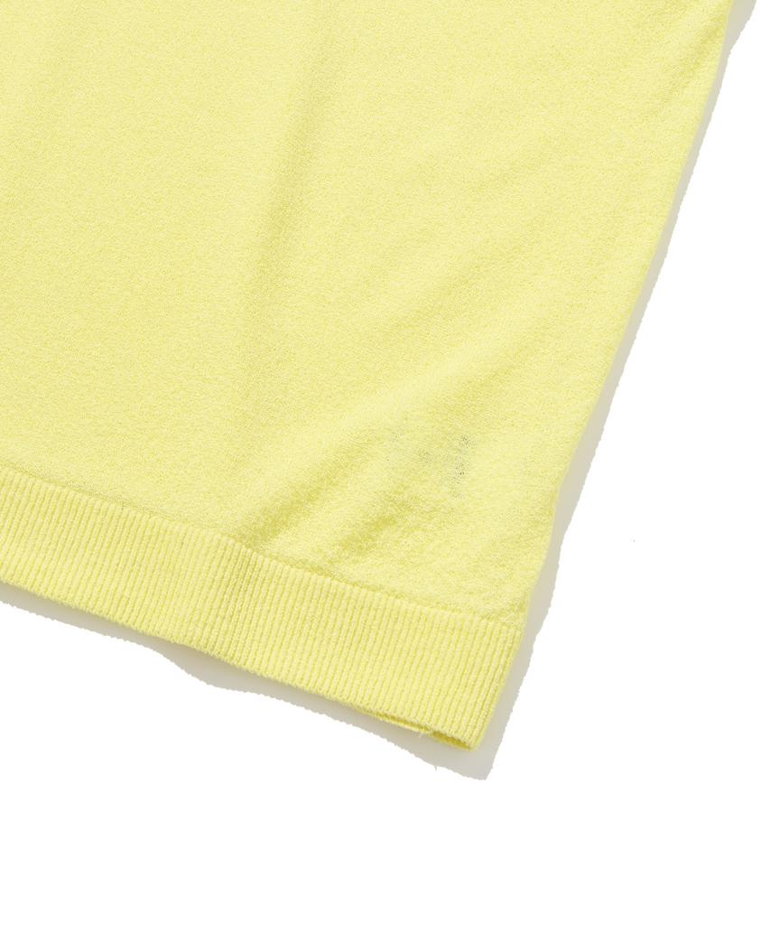 KNITTED Cool Summer Essential Round Short Sleeve Knit Tee Lemon